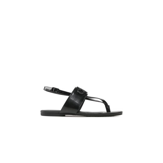 Calvin Klein Jeans Sandały Flat Sandal Toepost Hw YW0YW00953 Czarny ze sklepu MODIVO w kategorii Sandały damskie - zdjęcie 171181837