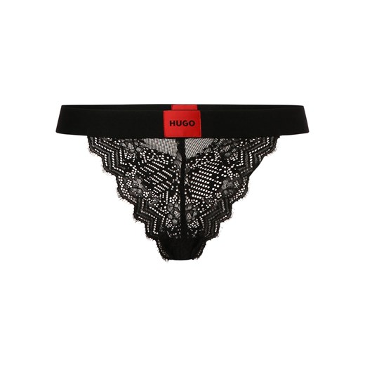 HUGO Majtki Kobiety Koronka czarny jednolity ze sklepu vangraaf w kategorii Majtki damskie - zdjęcie 171184126
