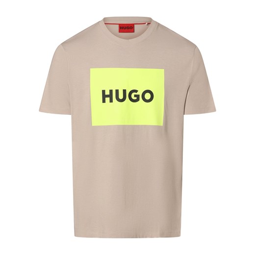 HUGO Koszulka męska - Dulive222 Mężczyźni Bawełna kitt nadruk ze sklepu vangraaf w kategorii T-shirty męskie - zdjęcie 171184127
