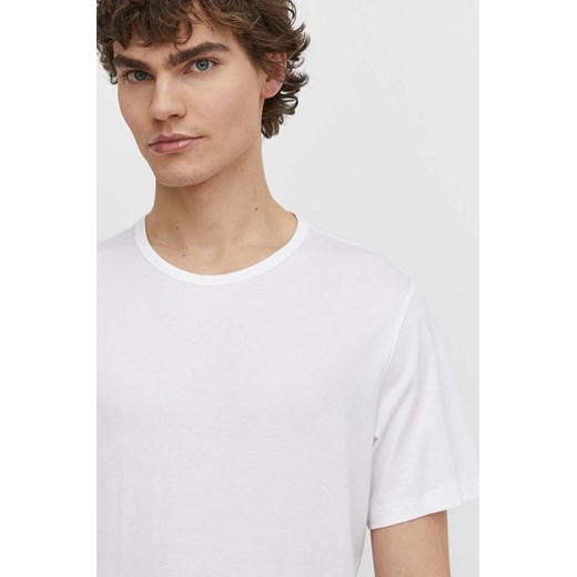 Theory t-shirt bawełniany męski kolor biały gładki ze sklepu ANSWEAR.com w kategorii T-shirty męskie - zdjęcie 171185486