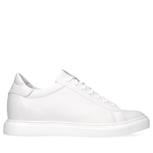 Białe sneakersy podwyższające, buty ze skóry, Conhpol Dynamic, SH2682-01 43 Konopka Shoes