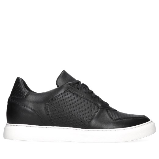 Czarne sneakersy podwyższające, buty ze skóry, Conhpol Dynamic, SH2683-02 ze sklepu Konopka Shoes w kategorii Buty sportowe damskie - zdjęcie 171187496