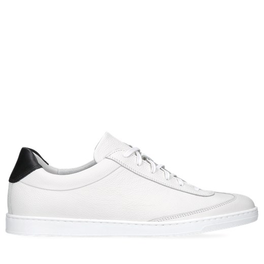 Białe sneakersy męskie, buty ze skóry, Conhpol, SD2687-01 ze sklepu Konopka Shoes w kategorii Trampki męskie - zdjęcie 171187696