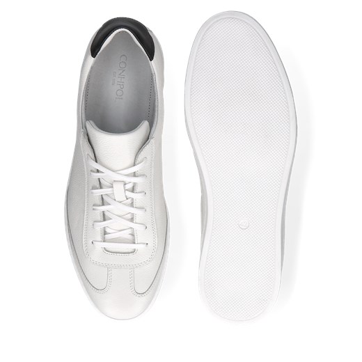 Białe sneakersy męskie, buty ze skóry, Conhpol, SD2687-01 45 Konopka Shoes
