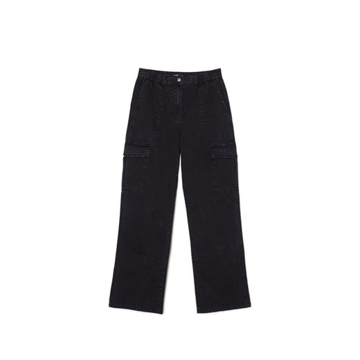 Cropp - Czarne spodnie straight - czarny ze sklepu Cropp w kategorii Spodnie damskie - zdjęcie 171187879