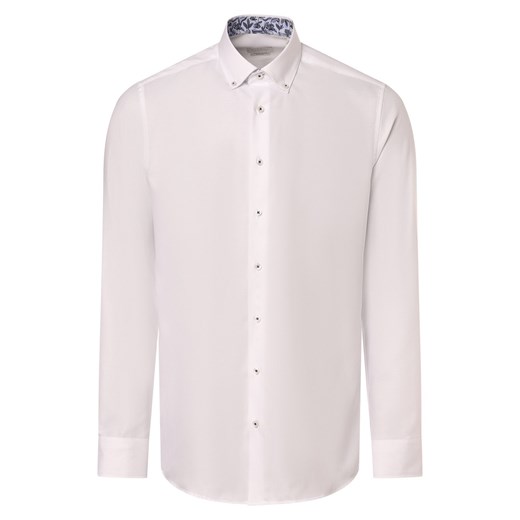 Eterna Slim Fit Koszula męska - non-iron Mężczyźni Slim Fit Bawełna biały jednolity ze sklepu vangraaf w kategorii Koszule męskie - zdjęcie 171188688