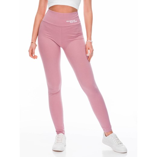 Spodnie damskie legginsy 251PLR - różowe ze sklepu Edoti w kategorii Spodnie damskie - zdjęcie 171189515