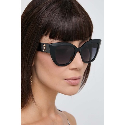 Furla okulary przeciwsłoneczne damskie kolor czarny SFU711_530700 ze sklepu ANSWEAR.com w kategorii Okulary przeciwsłoneczne damskie - zdjęcie 171190876