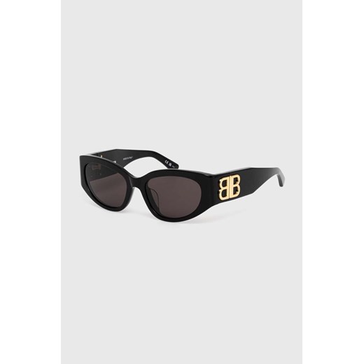 Balenciaga okulary przeciwsłoneczne damskie kolor czarny BB0324SK 55 ANSWEAR.com