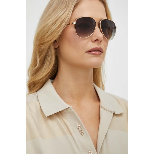 Guess okulary przeciwsłoneczne damskie kolor złoty ze sklepu ANSWEAR.com w kategorii Okulary przeciwsłoneczne damskie - zdjęcie 171191068