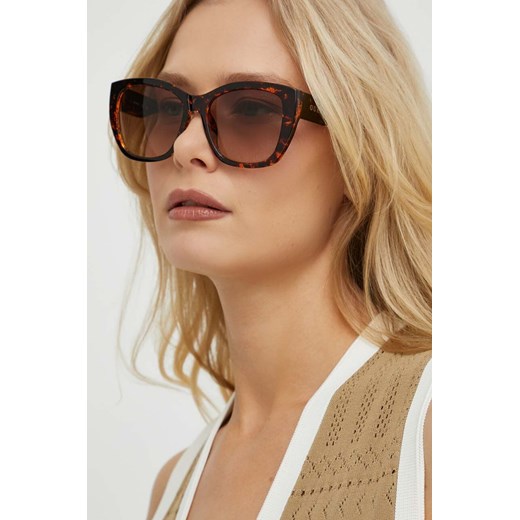 Guess okulary przeciwsłoneczne damskie kolor brązowy ze sklepu ANSWEAR.com w kategorii Okulary przeciwsłoneczne damskie - zdjęcie 171191088
