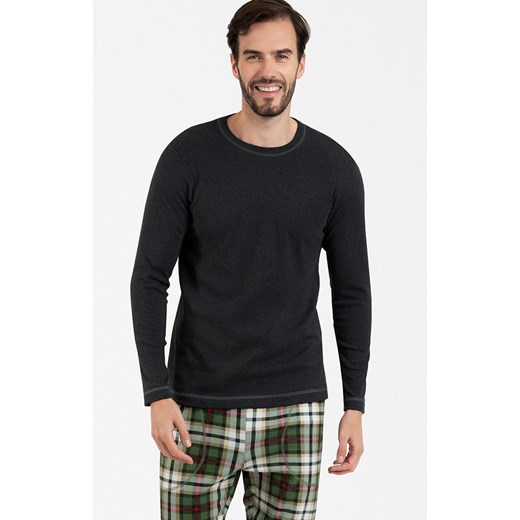 Piżama męska z długim rękawem i długą nogawką ciemny melanż Seward BIS, Kolor melanż ciemny, Rozmiar S, Italian Fashion ze sklepu Intymna w kategorii Piżamy męskie - zdjęcie 171192938