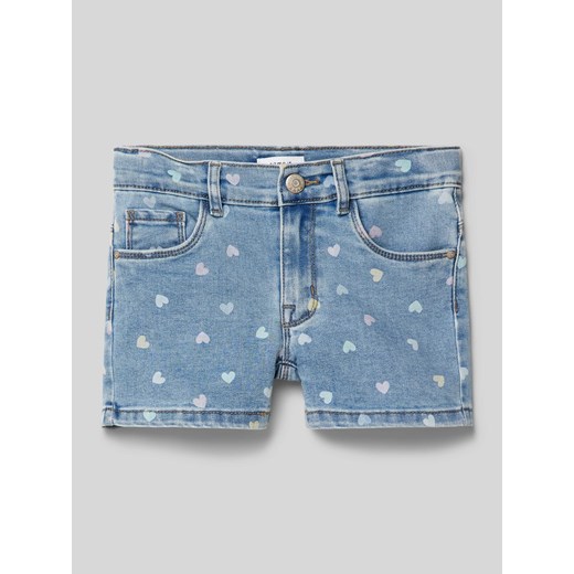 Szorty jeansowe o kroju slim fit ze wzorem na całej powierzchni model ‘SALLI’ ze sklepu Peek&Cloppenburg  w kategorii Spodenki dziewczęce - zdjęcie 171192955