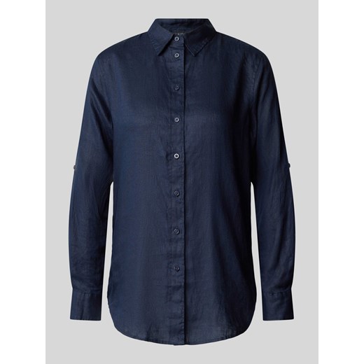 Bluzka lniana z zaokrąglonym dołem model ‘KARRIE’ ze sklepu Peek&Cloppenburg  w kategorii Koszule damskie - zdjęcie 171193168