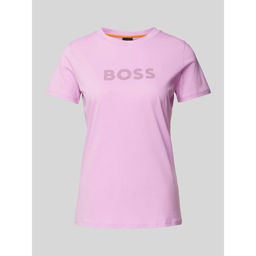 T-shirt z nadrukiem z logo model ‘Elogo’ ze sklepu Peek&Cloppenburg  w kategorii Bluzki damskie - zdjęcie 171193419