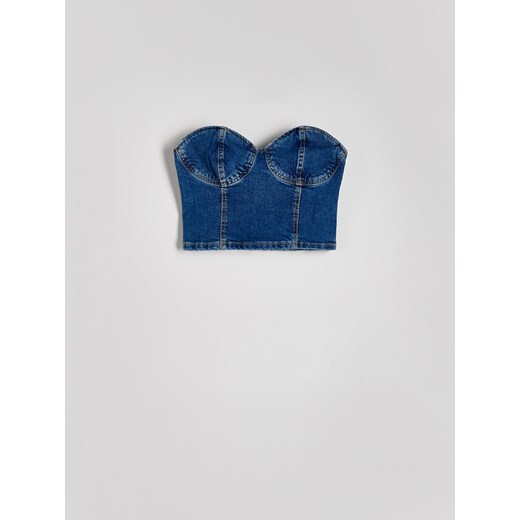 Reserved - Gorsetowy top - niebieski Reserved M Reserved