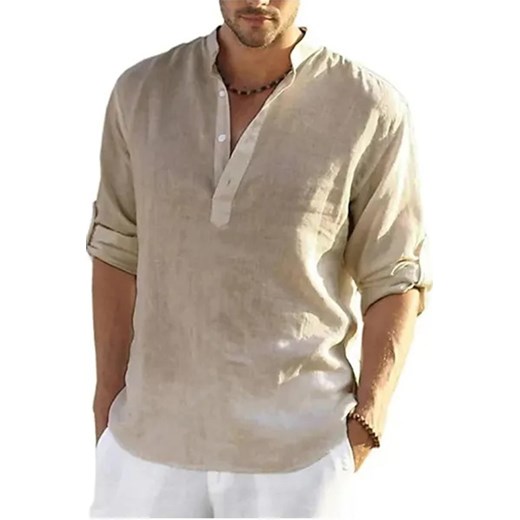 Koszula RENFILDO BEIGE ze sklepu Ivet Shop w kategorii Koszule męskie - zdjęcie 171196979