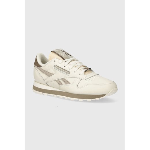 Reebok Classic sneakersy skórzane Classic Leather kolor beżowy 100074360 ze sklepu ANSWEAR.com w kategorii Buty sportowe damskie - zdjęcie 171197189