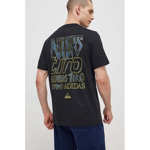 adidas t-shirt bawełniany TIRO męski kolor czarny z nadrukiem IS2876 ze sklepu ANSWEAR.com w kategorii T-shirty męskie - zdjęcie 171197386