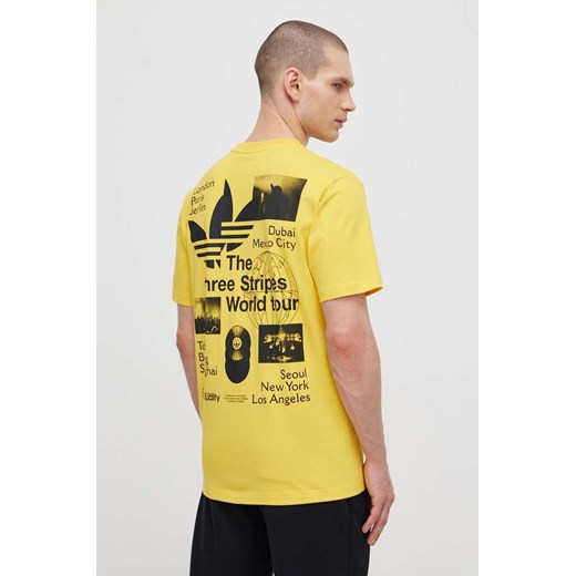 adidas Originals t-shirt bawełniany męski kolor żółty z nadrukiem IS0183 ze sklepu ANSWEAR.com w kategorii T-shirty męskie - zdjęcie 171197395