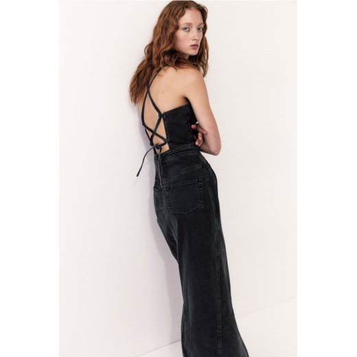 H & M - Dżinsowa sukienka z odkrytymi plecami - Czarny ze sklepu H&M w kategorii Sukienki - zdjęcie 171197778