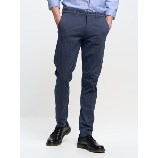 Spodnie chinosy męskie granatowe Tomy 404 ze sklepu Big Star w kategorii Spodnie męskie - zdjęcie 171198147