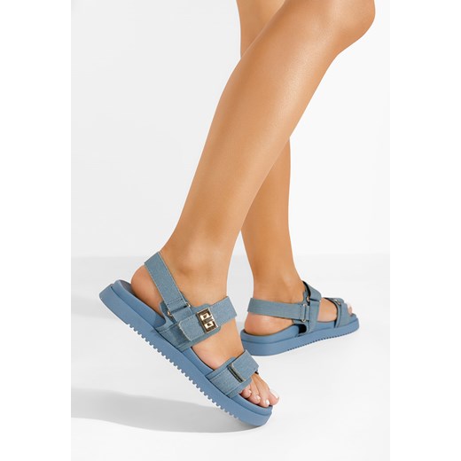 Granatowe sandały damskie Mallonia ze sklepu Zapatos w kategorii Sandały damskie - zdjęcie 171205466