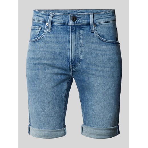 Szorty jeansowe o kroju slim fit z 5 kieszeniami w kolorze jasnoniebieskim ze sklepu Peek&Cloppenburg  w kategorii Spodenki męskie - zdjęcie 171206097