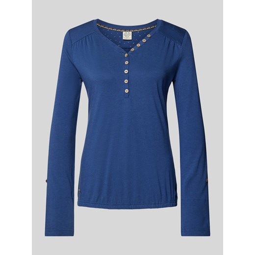 Bluzka z długim rękawem i krótką listwą guzikową ze sklepu Peek&Cloppenburg  w kategorii Bluzki damskie - zdjęcie 171206179