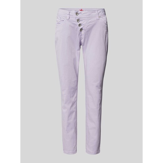 Spodnie o kroju slim fit z asymetryczną listwą guzikową model ‘Malibu’ ze sklepu Peek&Cloppenburg  w kategorii Spodnie damskie - zdjęcie 171206327
