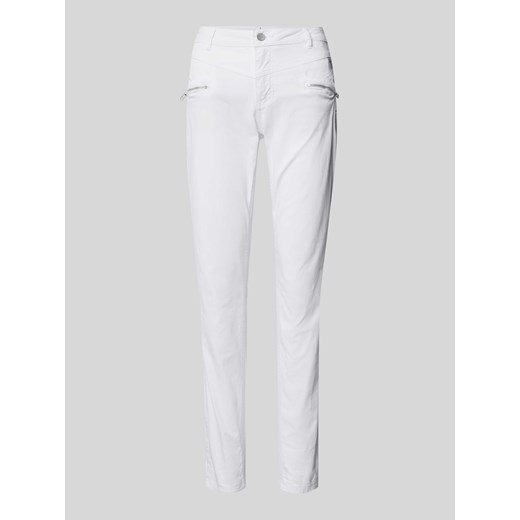 Spodnie o kroju slim fit z asymetryczną listwą guzikową model ‘Florida’ ze sklepu Peek&Cloppenburg  w kategorii Spodnie damskie - zdjęcie 171206615