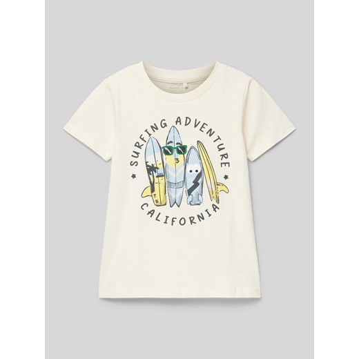 T-shirt z nadrukiem z napisem i motywem ze sklepu Peek&Cloppenburg  w kategorii T-shirty chłopięce - zdjęcie 171206659