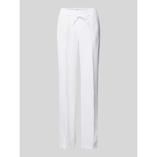 Lniane spodnie z elastycznym pasem model ‘FARINA’ ze sklepu Peek&Cloppenburg  w kategorii Spodnie damskie - zdjęcie 171206665