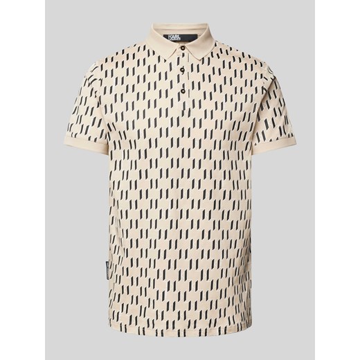 Koszulka polo o kroju slim fit ze wzorem z logo na całej powierzchni ze sklepu Peek&Cloppenburg  w kategorii T-shirty męskie - zdjęcie 171206687