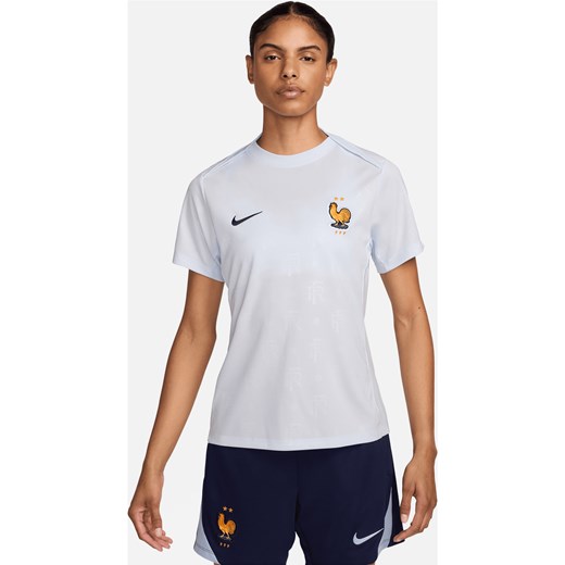 Damska przedmeczowa koszulka piłkarska Nike Dri-FIT FFF Academy Pro (wersja wyjazdowa) - Niebieski ze sklepu Nike poland w kategorii Bluzki damskie - zdjęcie 171206727