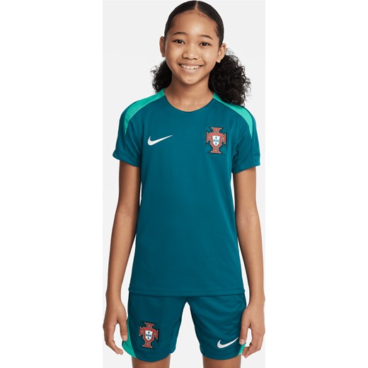 Dzianinowa koszulka piłkarska z krótkim rękawem dla dużych dzieci Nike Dri-FIT Portugalia Strike - Zieleń ze sklepu Nike poland w kategorii Bluzki dziewczęce - zdjęcie 171206729