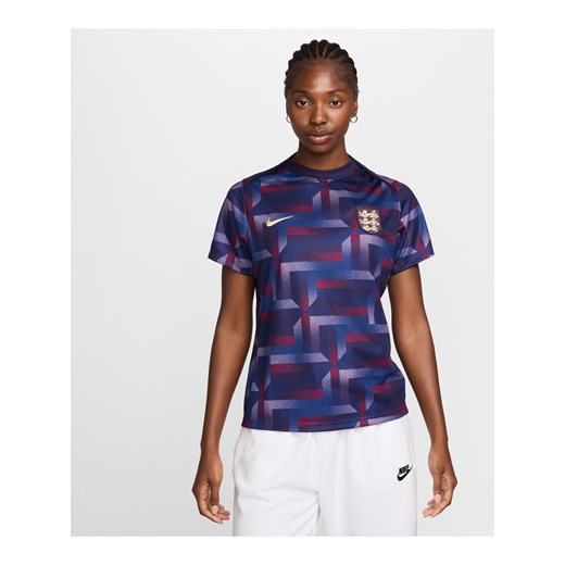 Damska przedmeczowa koszulka piłkarska z krótkim rękawem Nike Dri-FIT Anglia Academy Pro - Fiolet ze sklepu Nike poland w kategorii Bluzki damskie - zdjęcie 171206746