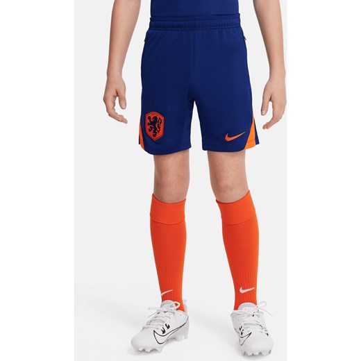 Dzianinowe spodenki piłkarskie dla dużych dzieci Nike Dri-FIT Holandia Strike - Niebieski ze sklepu Nike poland w kategorii Spodenki chłopięce - zdjęcie 171206769