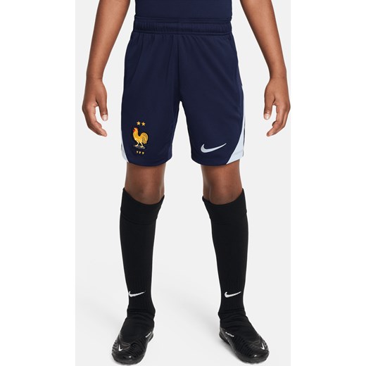 Dzianinowe spodenki piłkarskie dla dużych dzieci Nike Dri-FIT FFF Strike - Niebieski ze sklepu Nike poland w kategorii Spodenki chłopięce - zdjęcie 171206798