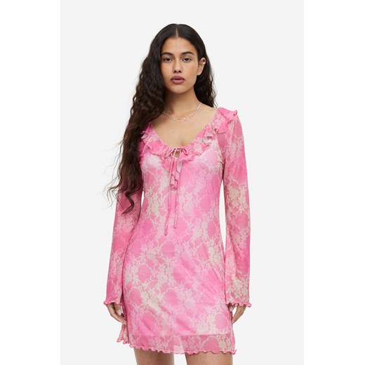 Sukienka H & M różowa wiosenna casualowa mini 