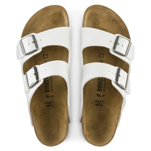 Klapki damskie BIRKENSTOCK białe bez zapięcia na lato na płaskiej podeszwie