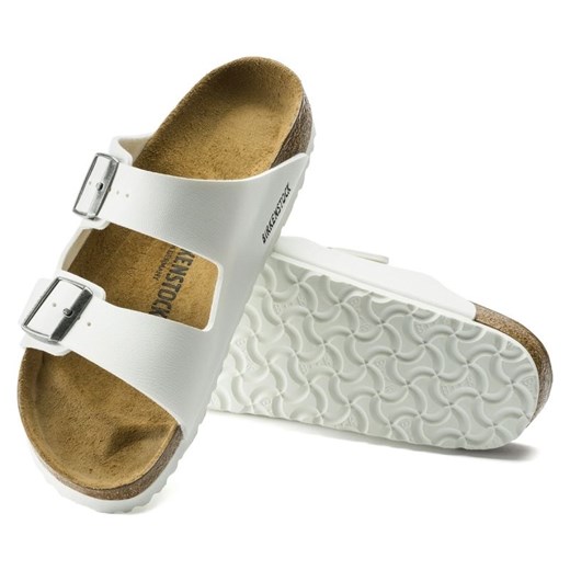 BIRKENSTOCK klapki damskie białe welurowe casual