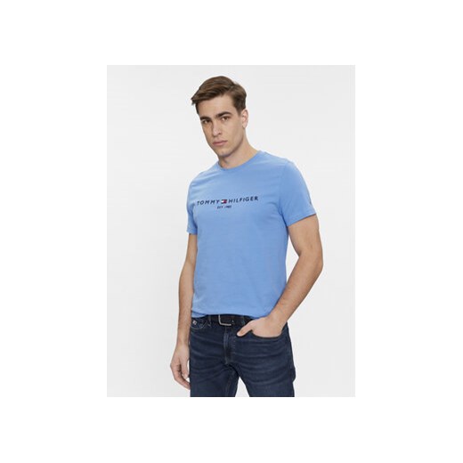 Tommy Hilfiger T-Shirt Logo MW0MW11797 Niebieski Regular Fit ze sklepu MODIVO w kategorii T-shirty męskie - zdjęcie 171211477