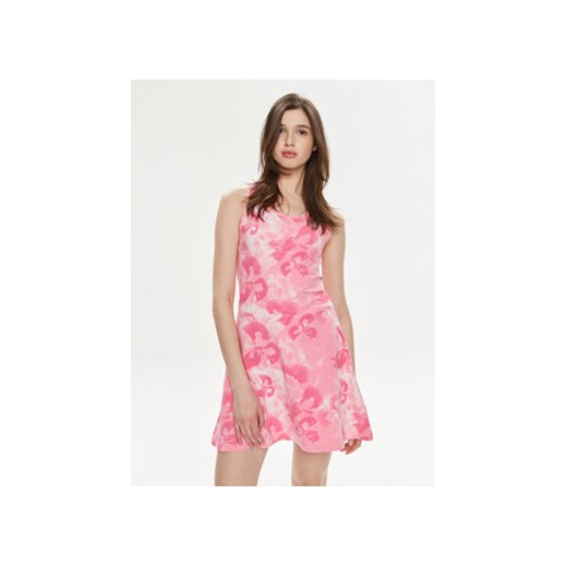 adidas Sukienka letnia Floral Graphic IS4247 Różowy Slim Fit ze sklepu MODIVO w kategorii Sukienki - zdjęcie 171211825