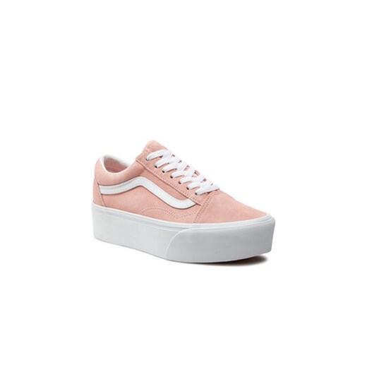 Trampki damskie różowe Vans old skool wiosenne sportowe na platformie