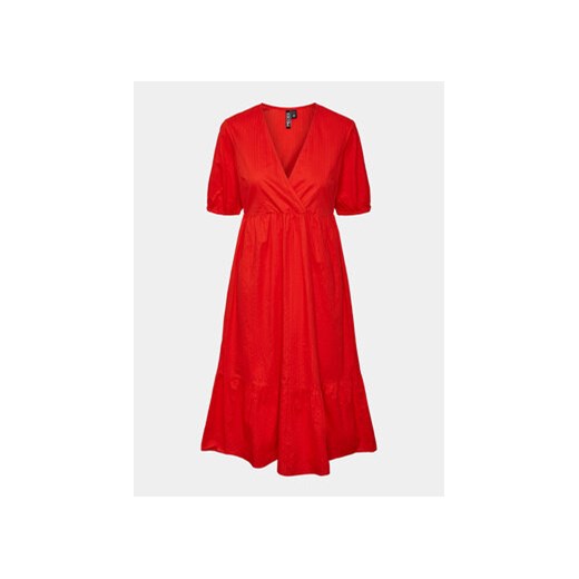 Pieces Sukienka letnia Manon 17147660 Czerwony Regular Fit ze sklepu MODIVO w kategorii Sukienki - zdjęcie 171212676
