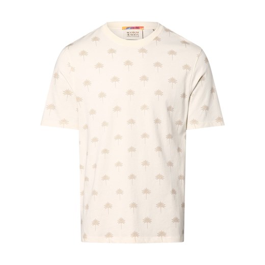 Scotch & Soda Koszulka męska Mężczyźni Bawełna piaskowy wzorzysty ze sklepu vangraaf w kategorii T-shirty męskie - zdjęcie 171213618