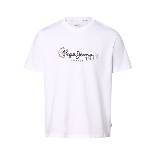 Pepe Jeans Koszulka męska - Camille Mężczyźni Dżersej biały nadruk ze sklepu vangraaf w kategorii T-shirty męskie - zdjęcie 171213619
