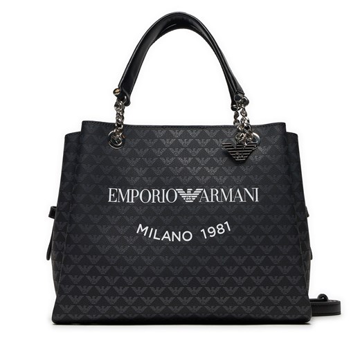 Torebka Emporio Armani Y3D159 YWS0E 86284 Nero/Nero/Bianco ze sklepu eobuwie.pl w kategorii Kuferki - zdjęcie 171214088