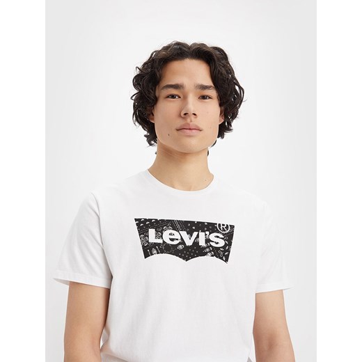 T-shirt męski Levi's biały z napisem 